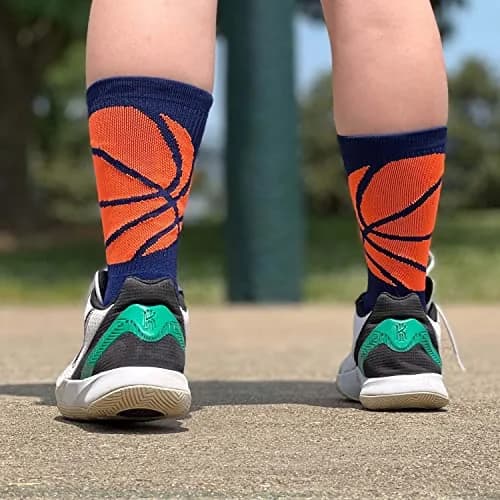 ChalkTalkSPORTS Basketball Socks, Navy Blue & Orange, Adult | Performance Basketball Crew Socks thumbnail 5