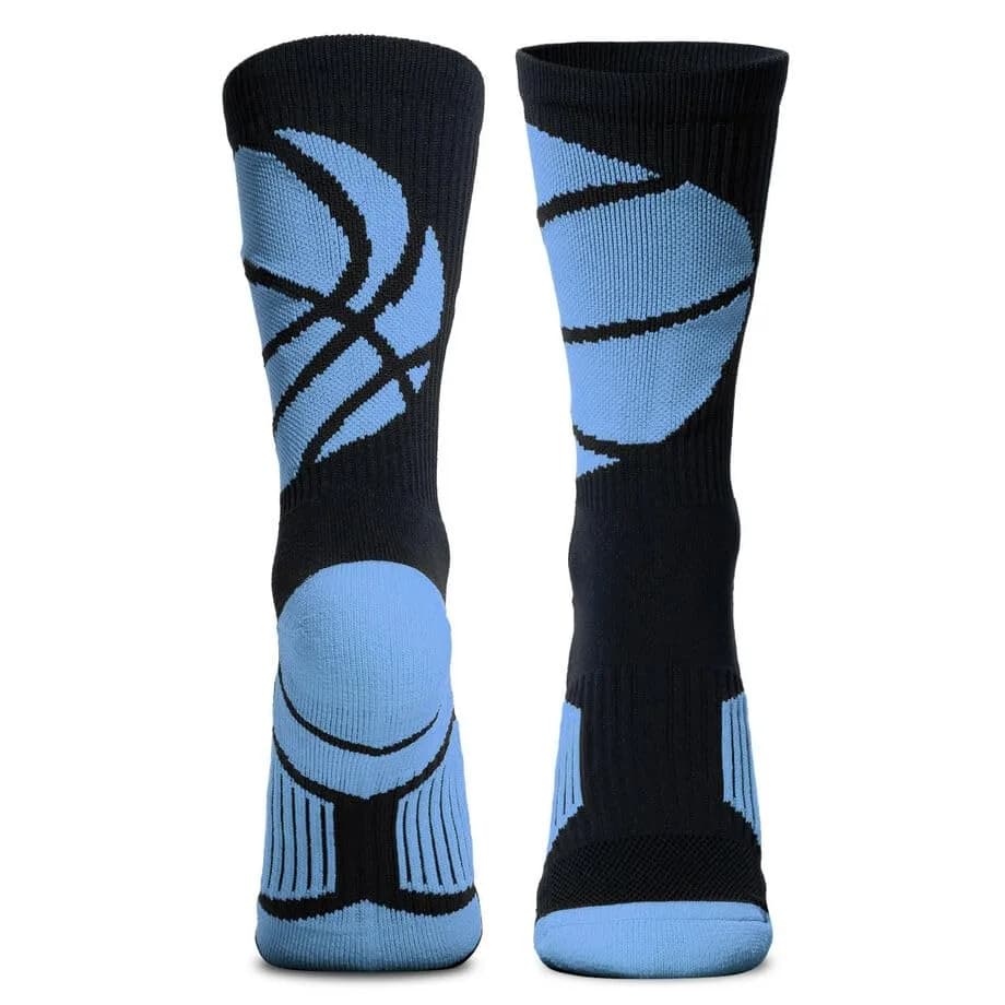 ChalkTalkSPORTS Basketball Socks - Mid Calf - Carolina Blue & Black | Moisture Wicking Athletic Socks for Basketball thumbnail 7