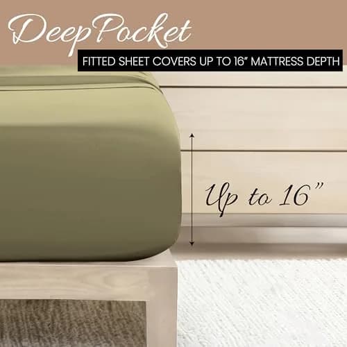 Linen Market Brushed Microfiber Twin Sheet Set 3 Piece – Ultra Soft & Wrinkle-Free, 16" Deep Pocket, Sage thumbnail 5