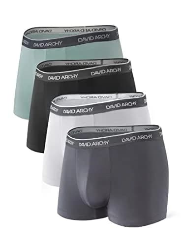 DAVID ARCHY Men's Bamboo Rayon Trunks Underwear Contoured Pouch No Fly | Ultra Soft, Breathable, Moisture Wicking (X-Large) thumbnail 1
