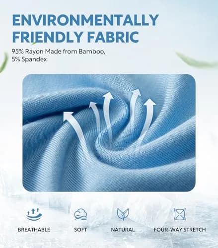 DAVID ARCHY Men's Bamboo Rayon Trunks Underwear Contoured Pouch No Fly | Ultra Soft, Breathable, Moisture Wicking (X-Large) thumbnail 2