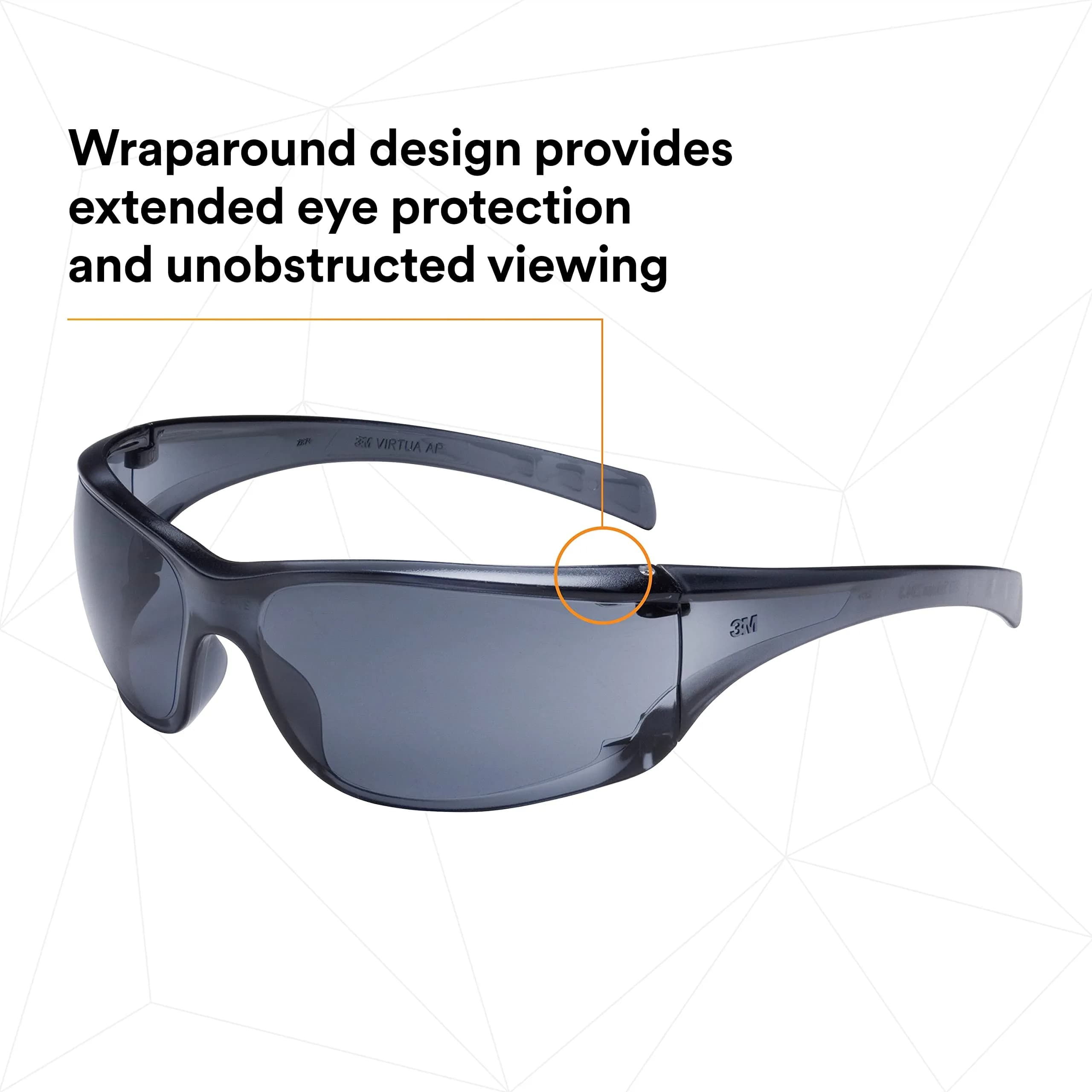 3M Virtua AP Safety Glasses with Side Shields, Anti-Fog Anti-Scratch Gray Lens, Gray Frame, 1 oz | ANSI Z87.1 High Impact Rated - view 6