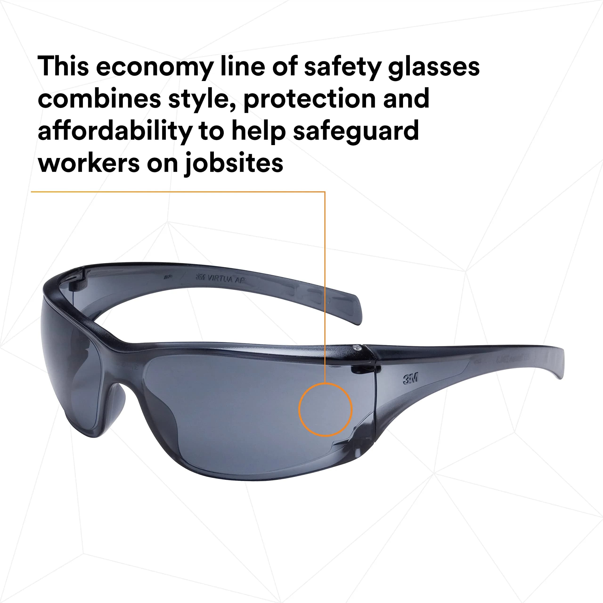 3M Virtua AP Safety Glasses with Side Shields, Anti-Fog Anti-Scratch Gray Lens, Gray Frame, 1 oz | ANSI Z87.1 High Impact Rated - view 3