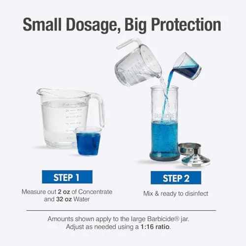 BARBICIDE Disinfectant Concentrate 2 Pack 473ml Each (16 Fl Oz) | EPA-Registered Hospital-Grade Germicide | Anti-Rust Solution for Tools thumbnail 4
