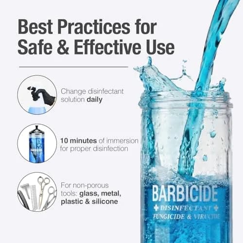 BARBICIDE Disinfectant Concentrate 2 Pack 473ml Each (16 Fl Oz) | EPA-Registered Hospital-Grade Germicide | Anti-Rust Solution for Tools thumbnail 6