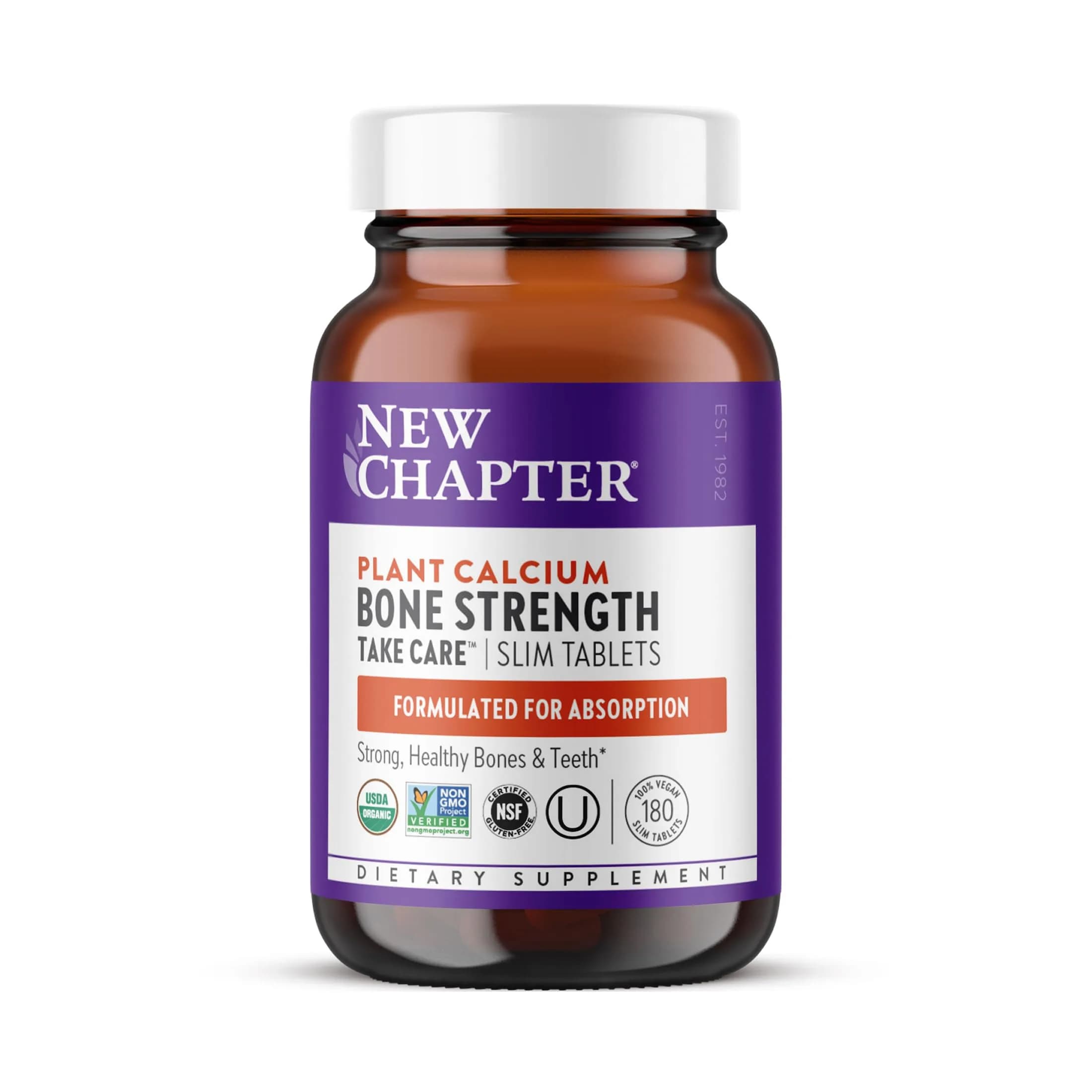 New Chapter Bone Strength Take Care Supplement, 180 Slim Tablets | Supports Bone & Heart Health