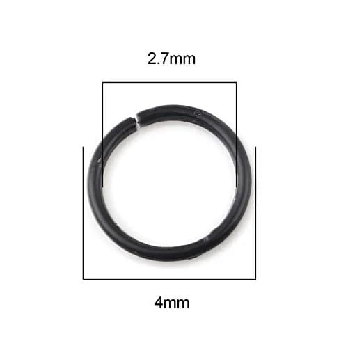 HDSupplies 200 Pieces - 4mm Jump Rings - Black | Jewelry Findings for Jewelry Making thumbnail 2