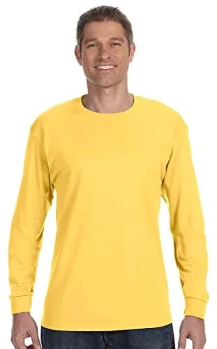 Jerzees Heavyweight Blend 50/50 Long Sleeve T-Shirt | Crew Neck, Cotton-Polyester, Forest Green, Small thumbnail 2