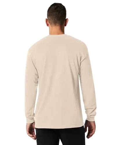 Gildan Men's Ultra Long Sleeve Rib-Knit Cuffs T-Shirt, Medium, Sand | 100% Cotton Jersey, Regular Fit thumbnail 2