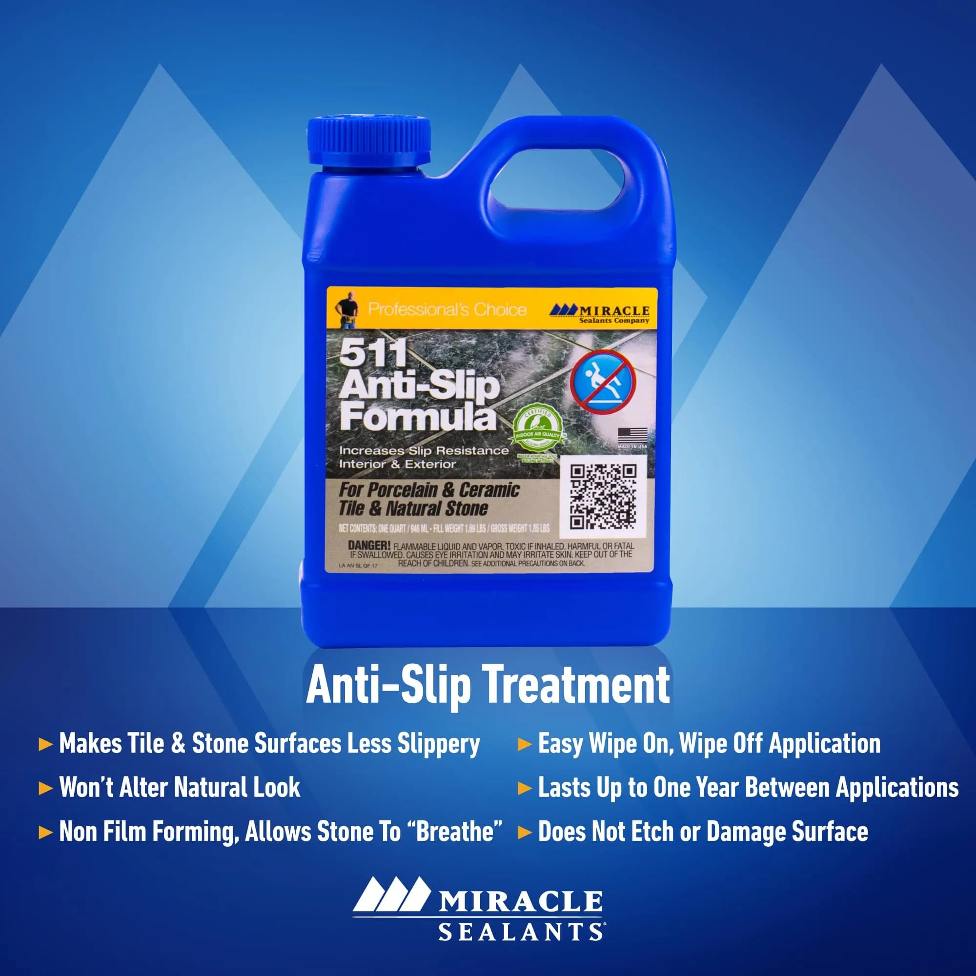 Miracle Sealants 511 Anti-Slip Treatment 946ml (32 Fl Oz) | Penetrating Sealer for Tile, Stone & Concrete - view 2
