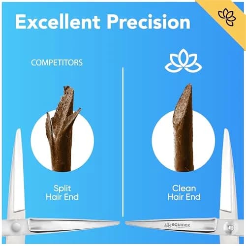 Equinox International 6.0" Barber Hair Cutting Shears | Japanese Stainless Steel, Ergonomic Grip thumbnail 4
