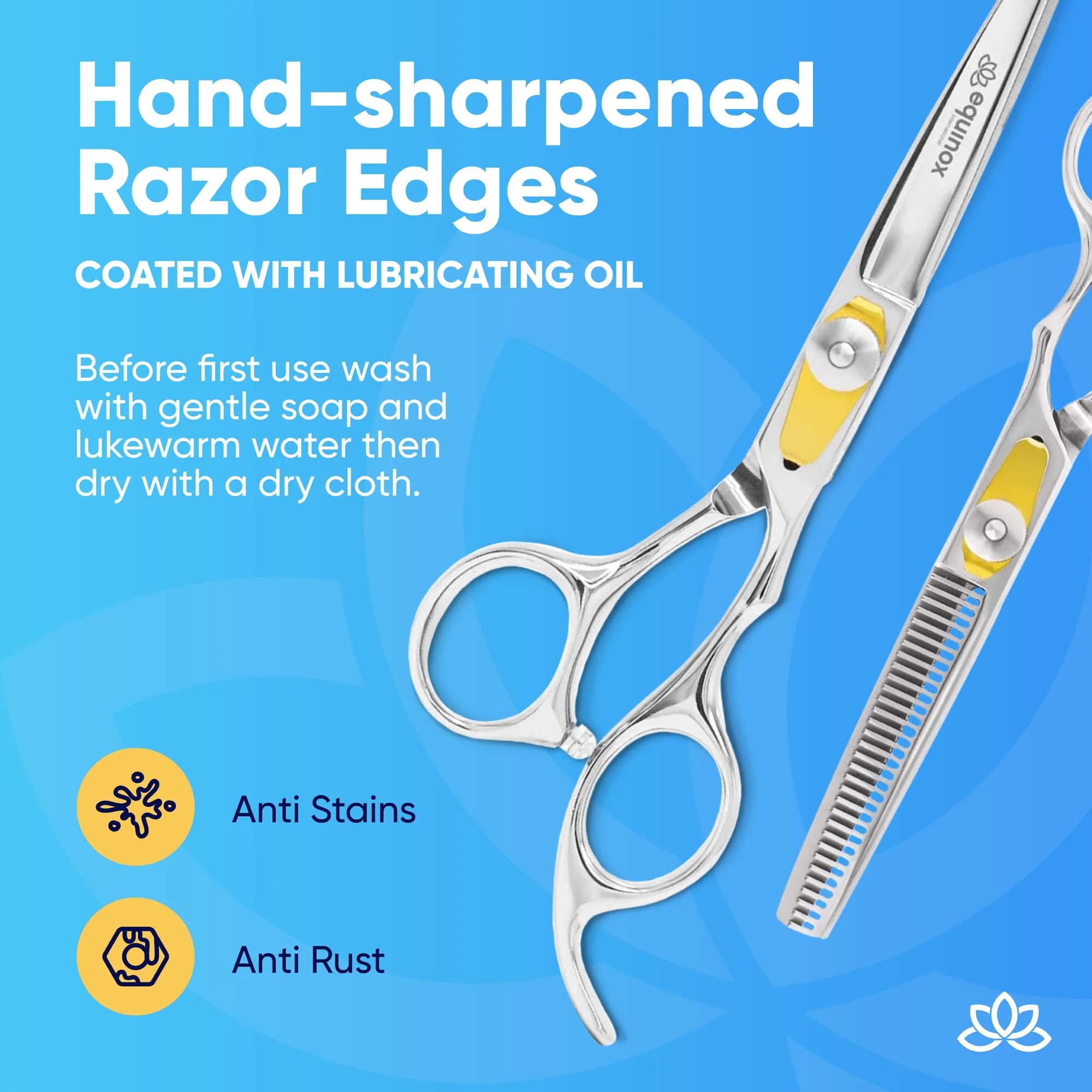 Equinox Professional Razor Edge Series Hair Cutting Shears 6.5 Inches (16.5 cm) | Barber & Thinning Set for Precision Styling - view 4