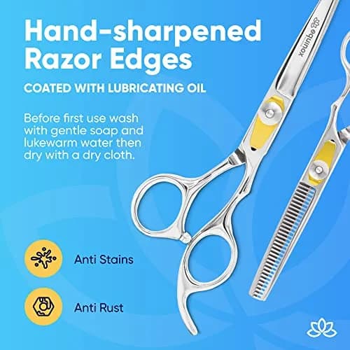 Equinox Professional Razor Edge Series Hair Cutting Shears 6.5 Inches (16.5 cm) | Barber & Thinning Set for Precision Styling thumbnail 4