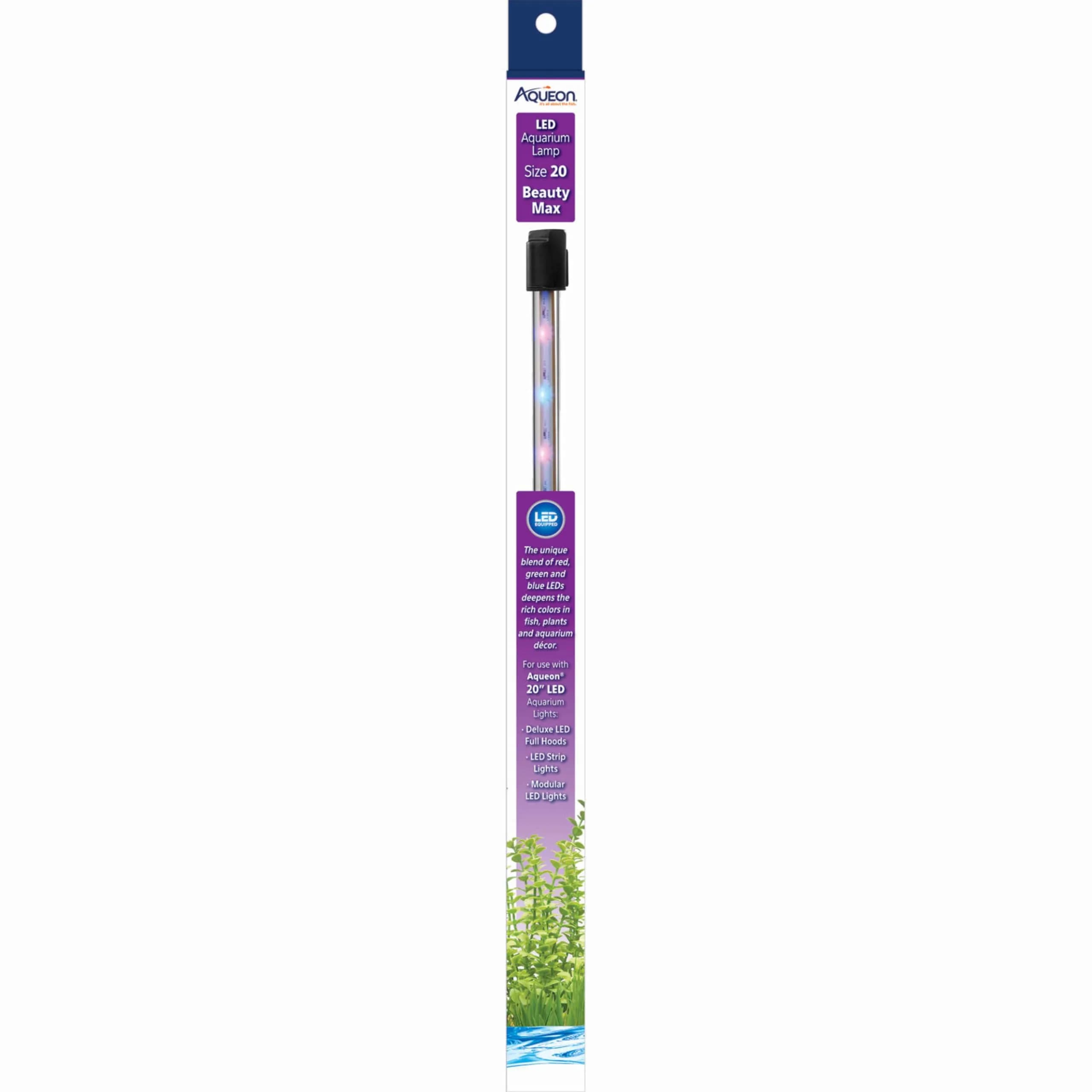 Aqueon Beauty Max Modular LED Aquarium Lamp, Size 20 | Energy Efficient Aquarium Lighting — Black