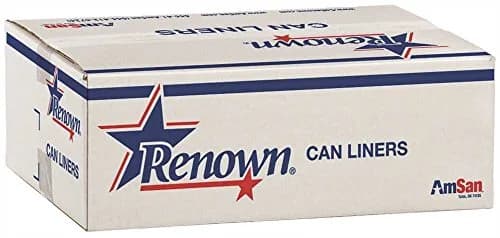 Renown Trash Can Liners 43" x 47" | 56 Gallon Heavy Gauge Black Waste Bags (100 Count Pack) thumbnail 1