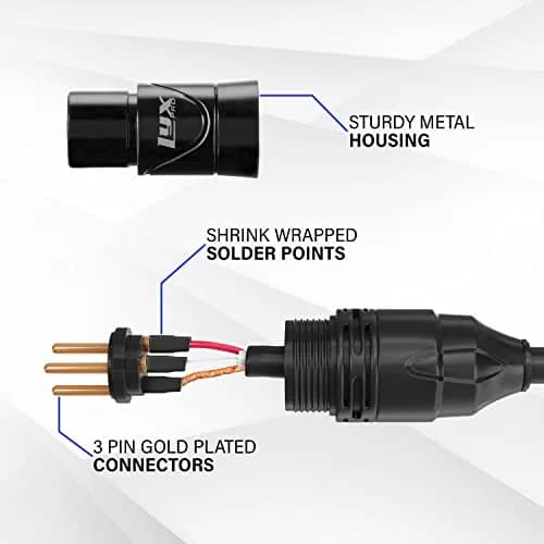 LyxPro 50 ft Balanced XLR Mic Cable | 3-pin Male to Female, Red | Noise-Resistant Audio Connection thumbnail 4