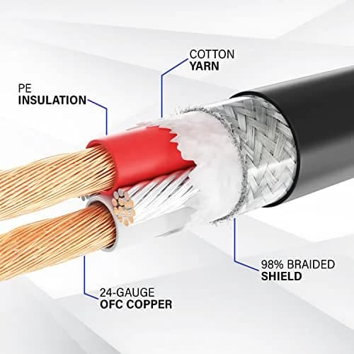 LyxPro 50 ft Balanced XLR Mic Cable | 3-pin Male to Female, Red | Noise-Resistant Audio Connection thumbnail 5