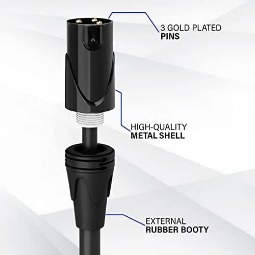 LyxPro 50 ft Balanced XLR Mic Cable | 3-pin Male to Female, Red | Noise-Resistant Audio Connection thumbnail 2