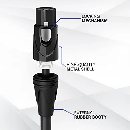 LyxPro 50 ft Balanced XLR Mic Cable | 3-pin Male to Female, Red | Noise-Resistant Audio Connection thumbnail 3