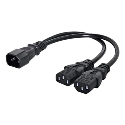 chenyang IEC 320 C14 Male 1 to 2 C13 Female Power Extension Cable 33cm | 10A 250V for Monitor & PC thumbnail 1
