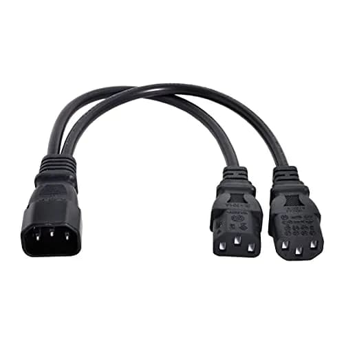 chenyang IEC 320 C14 Male 1 to 2 C13 Female Power Extension Cable 33cm | 10A 250V for Monitor & PC thumbnail 6