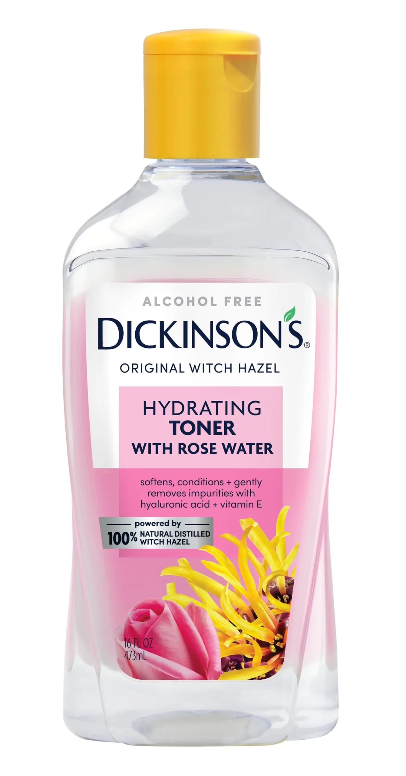 Dickinson's Witch Hazel Hydrating Toner with Rosewater | 16 Fl Oz | Alcohol-Free, Hydrates & Refreshes Skin