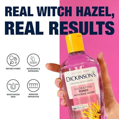 Dickinson's Witch Hazel Hydrating Toner with Rosewater | 16 Fl Oz | Alcohol-Free, Hydrates & Refreshes Skin thumbnail 2