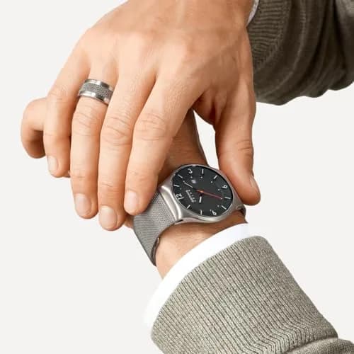 BERING Men's Solar Watch, 40 mm Stainless Steel Case & Dial, Milanese Strap, Sapphire Crystal, 5 ATM | Minimalist Scandinavian Design thumbnail 5