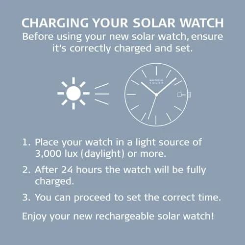 BERING Men's Solar Watch, 40 mm Stainless Steel Case & Dial, Milanese Strap, Sapphire Crystal, 5 ATM | Minimalist Scandinavian Design thumbnail 2