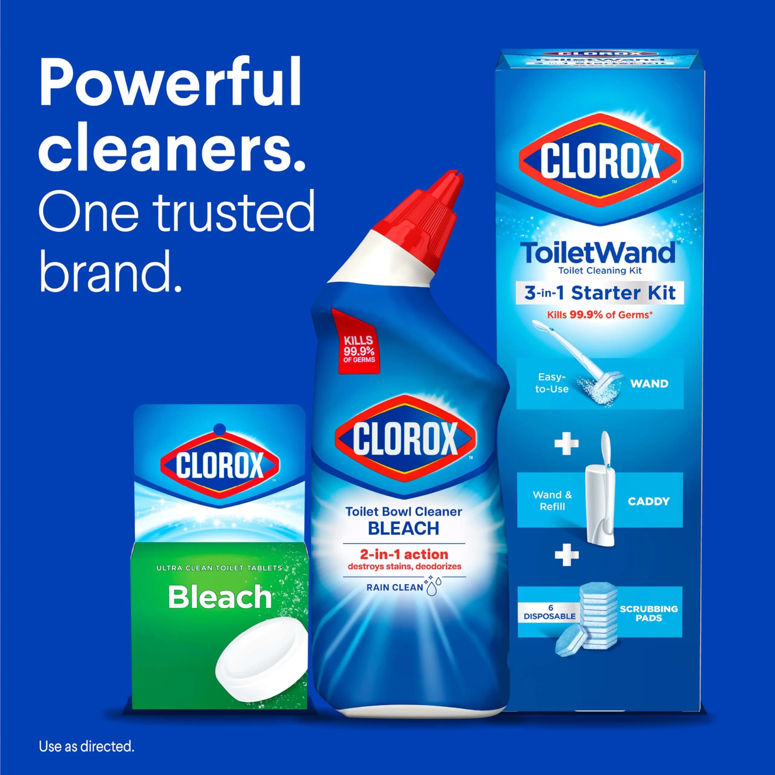 Clorox Toilet Bowl Cleaner with Bleach, Rain Clean Scent, 24 fl oz (710 ml) Bottles, Pack of 2 | Kills 99.9% of Germs & Removes Toilet Rings - view 7