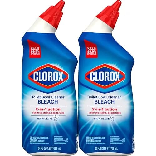 Clorox Toilet Bowl Cleaner with Bleach, Rain Clean Scent, 24 fl oz (710 ml) Bottles, Pack of 2 | Kills 99.9% of Germs & Removes Toilet Rings thumbnail 9