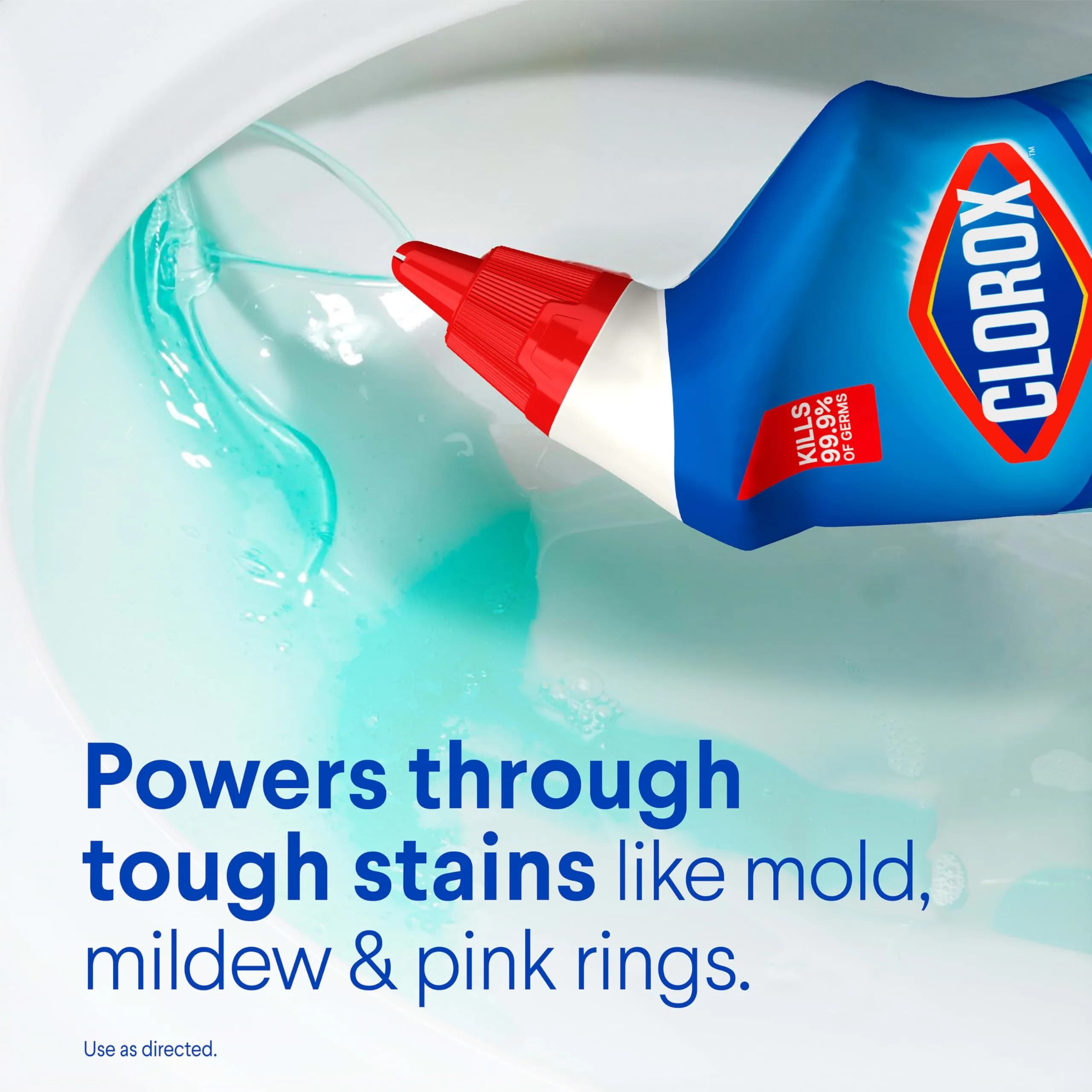 Clorox Toilet Bowl Cleaner with Bleach, Rain Clean Scent, 24 fl oz (710 ml) Bottles, Pack of 2 | Kills 99.9% of Germs & Removes Toilet Rings - view 4