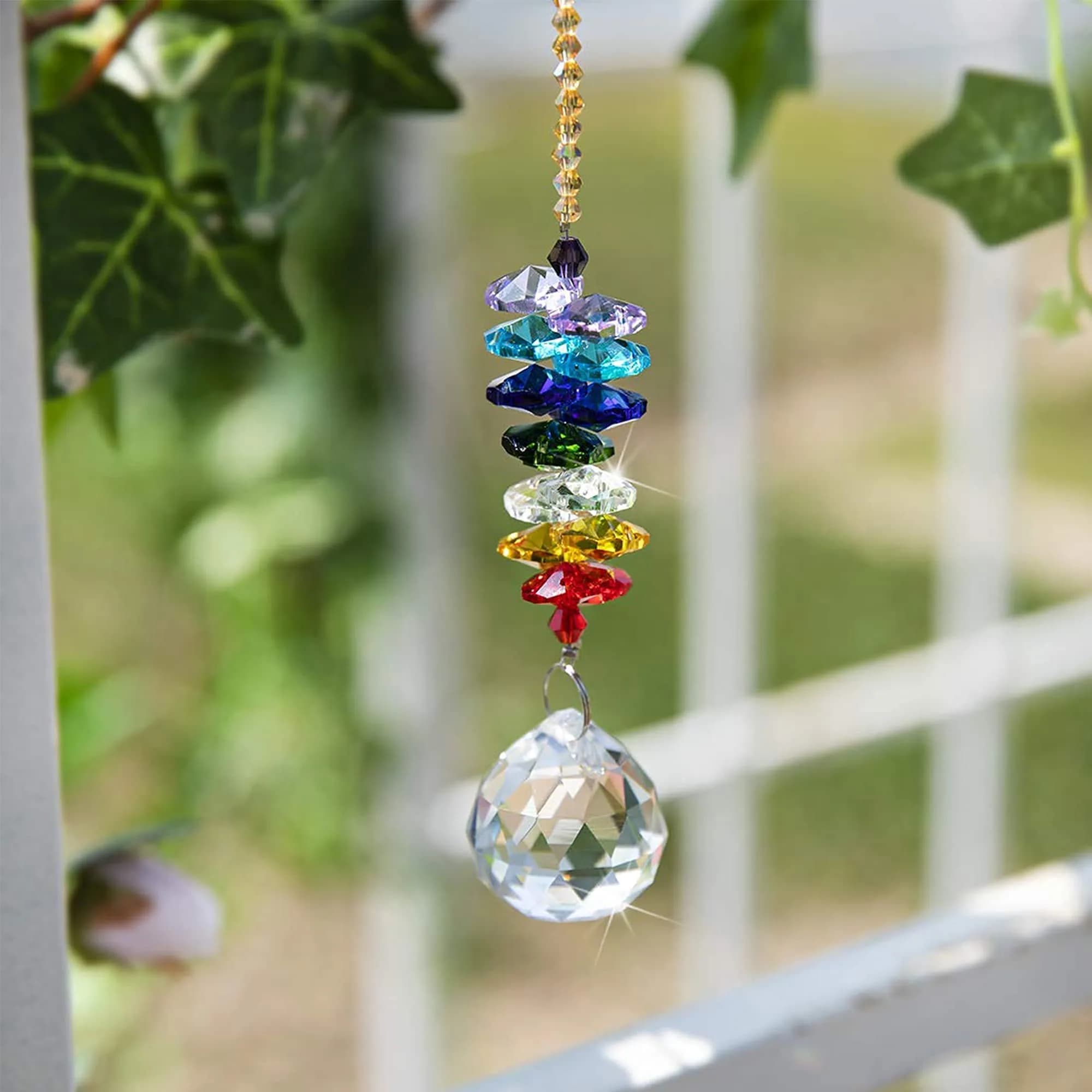 H&D Hyaline & Dora Crystal Suncatcher Ball Prism 24cm (9.5 inch) | Rainbow Maker for Garden & Home Decor - main product image
