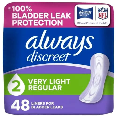 Always Discreet Incontinence Panty Liners for Women Size 2 | Up to 100% Leak-Free Comfort thumbnail 1