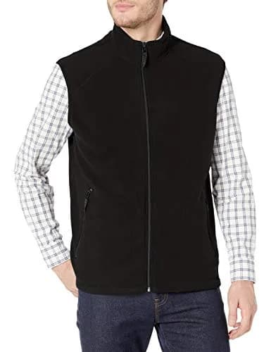 Cutter & Buck Summit Full-Zip Microfleece Vest, Black, Small | Layered Performance Vest thumbnail 1