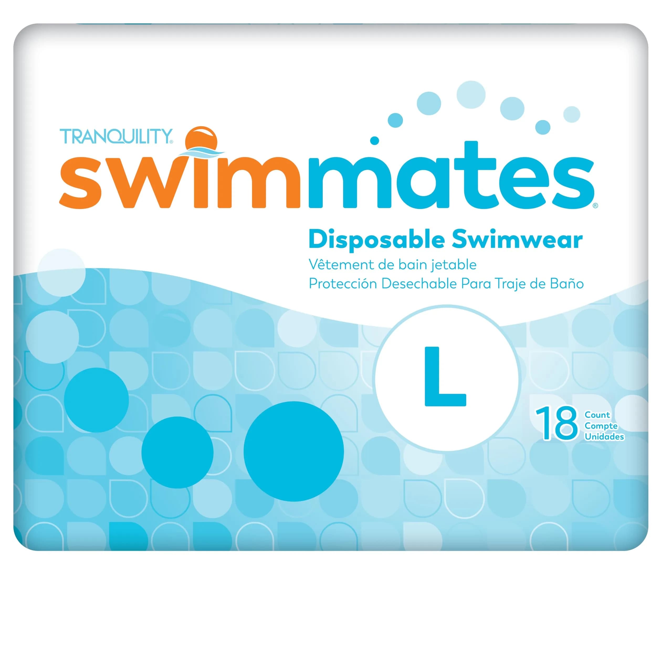 Swimmates Large Adult Swim Diapers (18 Count) - Discreet Bowel Incontinence Protection Under Swimwear - main product image