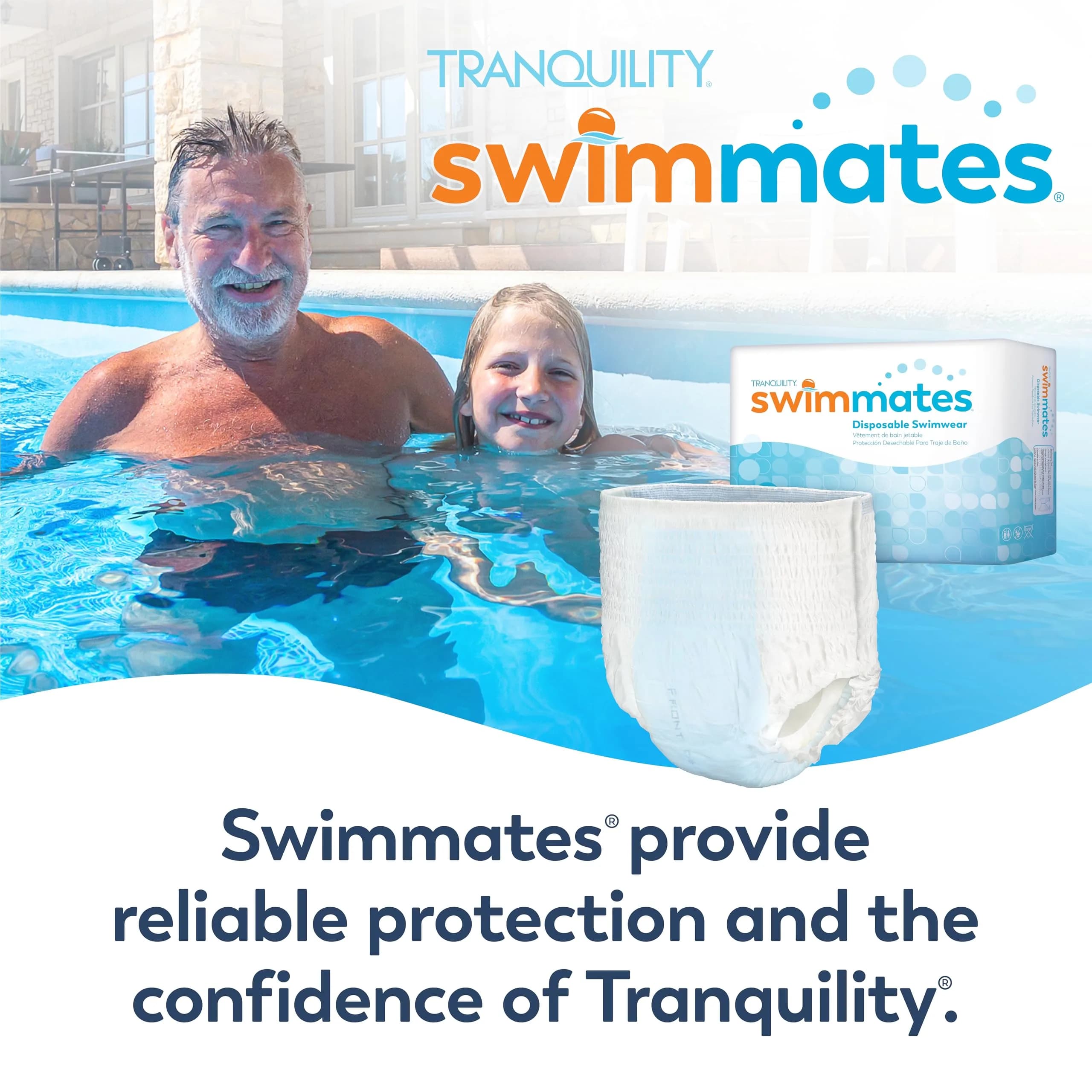 Swimmates Adult Swim Diapers X-Large (14 Count) | Bowel Incontinence Protection Under Swimwear - view 6