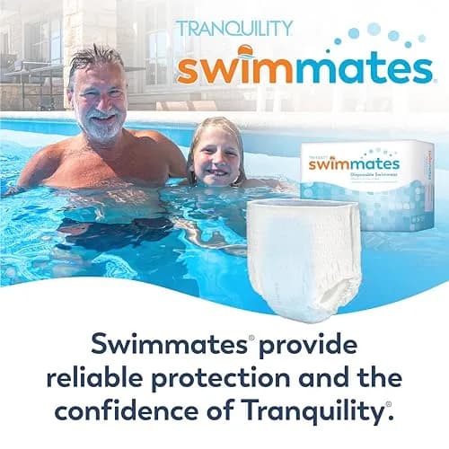 Swimmates Adult Swim Diapers X-Large (14 Count) | Bowel Incontinence Protection Under Swimwear thumbnail 6