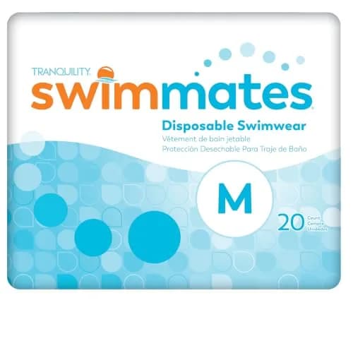 Swimmates Medium Adult Swim Diapers - 80 Count Case | Bowel Incontinence Protection Under Swimwear thumbnail 1