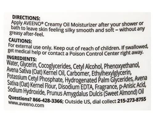 Aveeno Creamy Oil 12oz | Non-Greasy Moisturizing Oil with Oat & Almond thumbnail 4