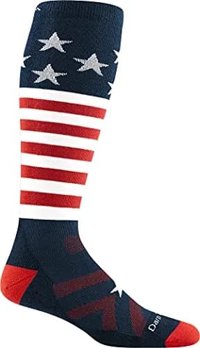 Darn Tough Vermont Men's Captain Stripe Snow Sock Ankle-High Stars & Stripes Small | Midweight Cushion, Seamless, Merino Wool thumbnail 1