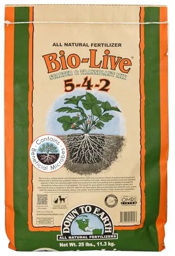 Down To Earth All Natural Fertilizers Organic Bio-Live 25 lb | Organic Bio-Fertilizer with Beneficial Microbes thumbnail 1