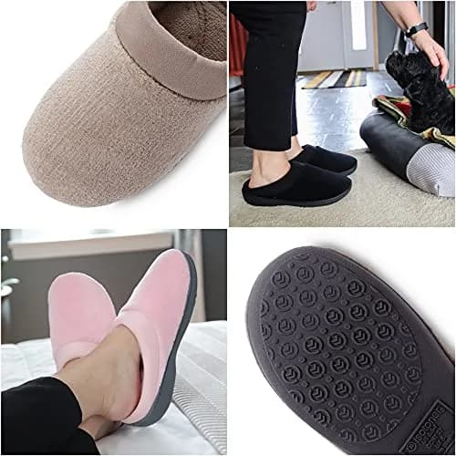isotoner Women's Indoor/Outdoor Slip-on Terry and Satin Clog Slippers with Memory Foam Comfort, White, 8.5-9 | All-Day Support & Versatility thumbnail 2