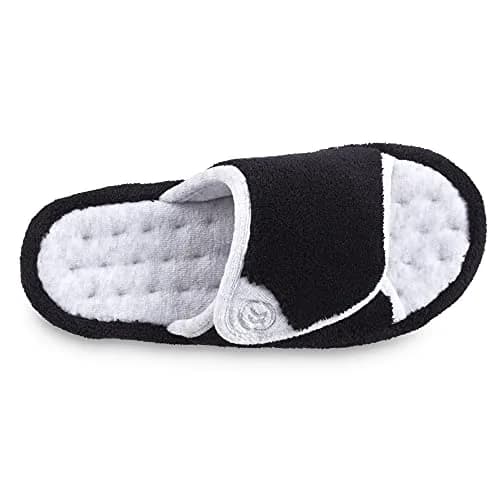 isotoner Women's Indoor/Outdoor Slip-on Terry Spa Slide Slippers 6.5-7 | Memory Foam Comfort & Adjustable Fit thumbnail 4