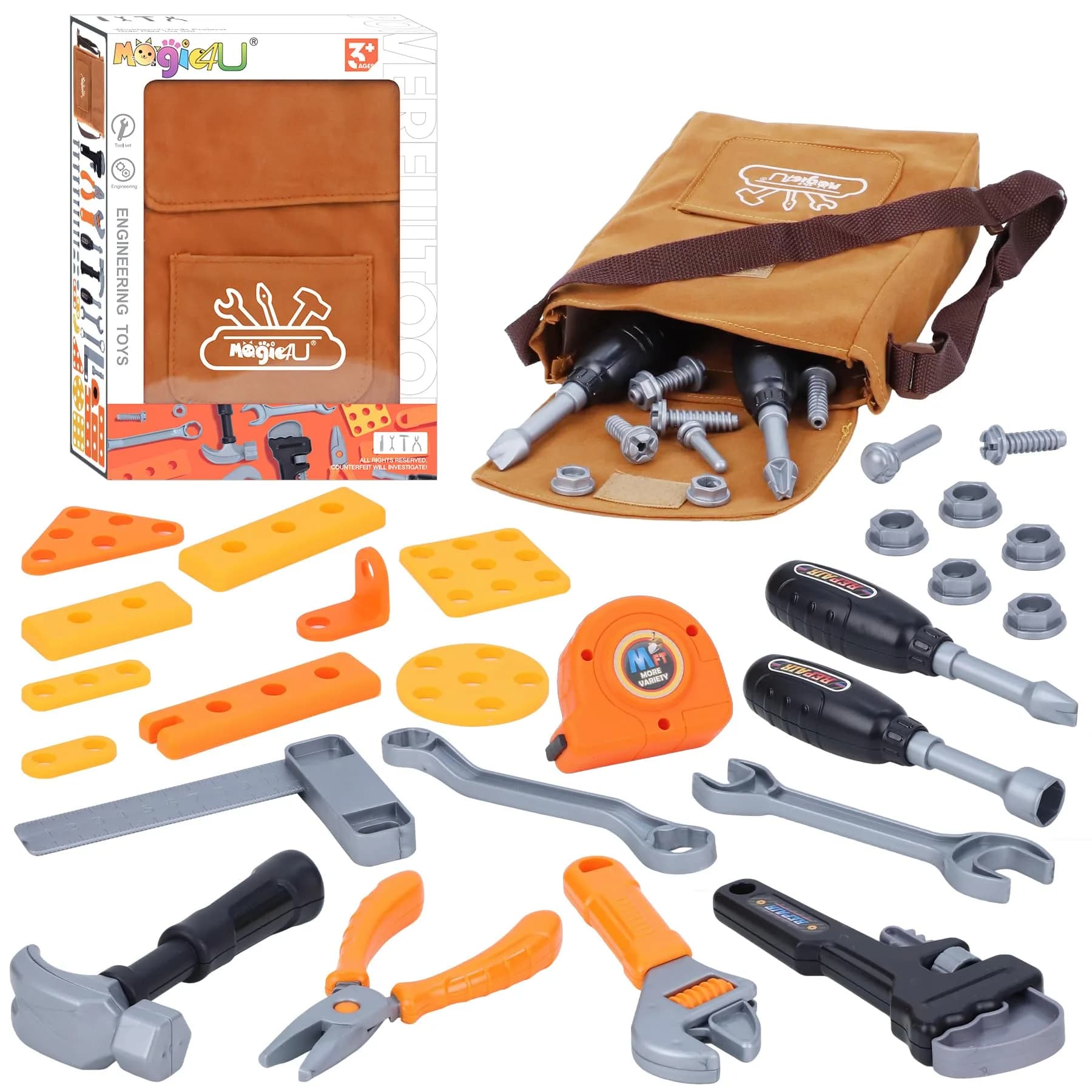 Magic4U Kids Tool Set with Tool Bag, 26 Pieces | Pretend Play Toy for Ages 3-8 - main product image