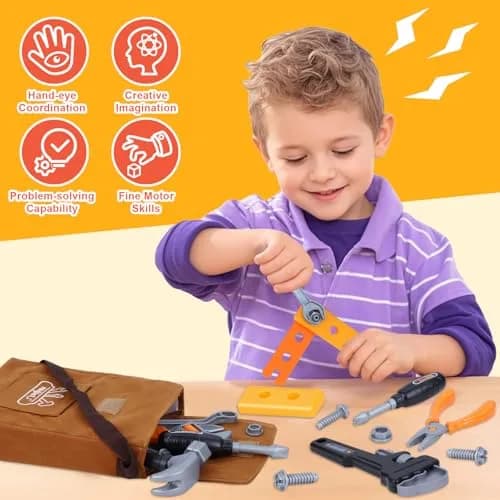 Magic4U Kids Tool Set with Tool Bag, 26 Pieces | Pretend Play Toy for Ages 3-8 thumbnail 5