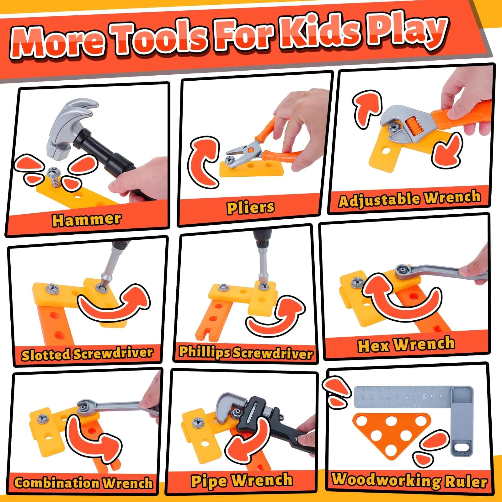 Magic4U Kids Tool Set with Tool Bag, 26 Pieces | Pretend Play Toy for Ages 3-8 - view 4