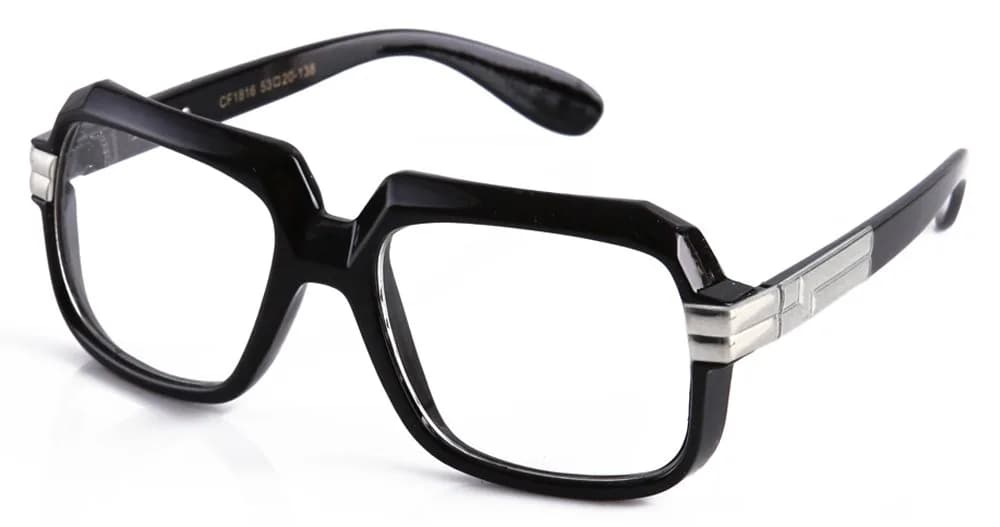 Newbee Fashion Clear Sunglasses Retro Design 57mm Lens | Unisex Thick Frame Eyewear — Black/Silver