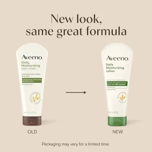 Aveeno Daily Moisturizing Body Lotion with Prebiotic Oat 237ml (8 Fl Oz) | Fragrance-Free for Dry, Sensitive Skin thumbnail 2