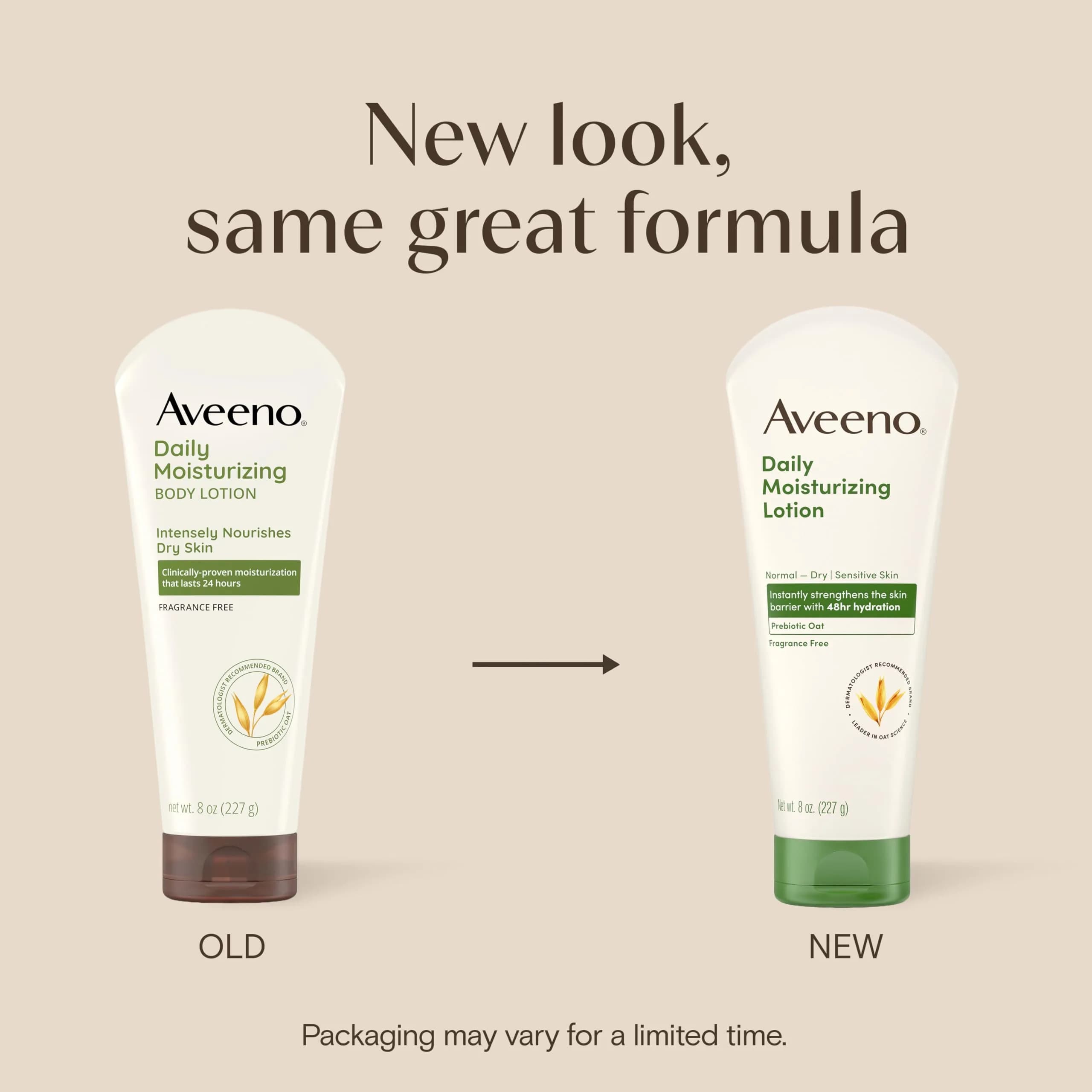 Aveeno Daily Moisturizing Body Lotion with Prebiotic Oat 237ml (8 Fl Oz) | Fragrance-Free for Dry, Sensitive Skin - view 2